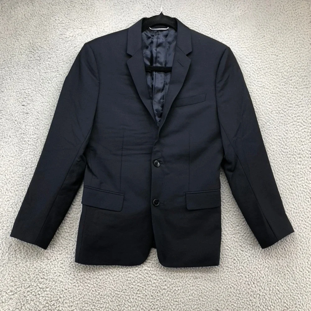 Dior Suit Mens 44R Navy Blue Virgin Wool Mohair 2-Piece Made in Italy Business